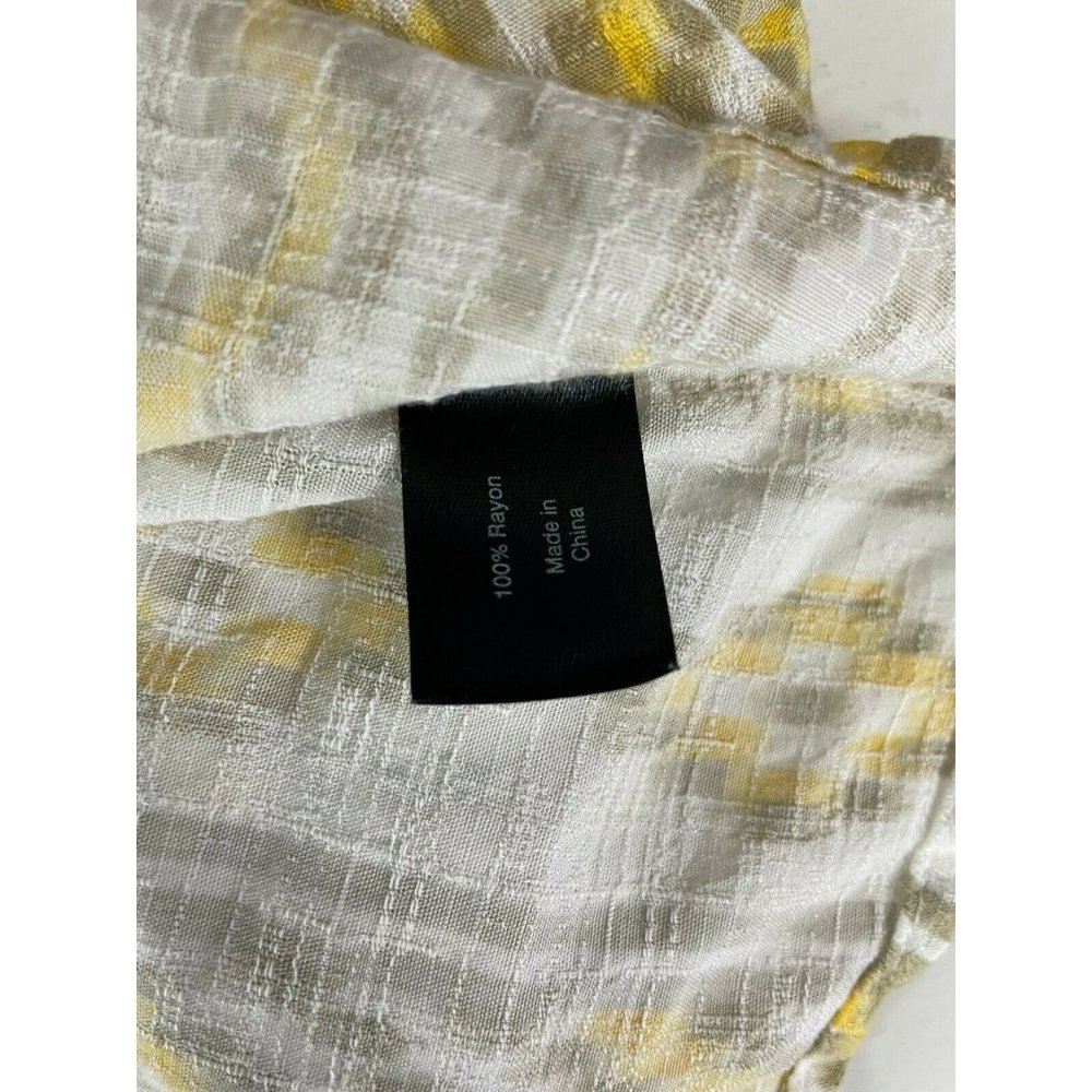 Lane Bryant Peasant Tunic Yellow Top Size 16 Rope Tie Front Gathered Sleeves - Picture 7 of 10